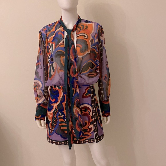 ZARA WOMEN PURPLE MULTI PUCCI PRINTED MINI DRESS NEW - Picture 10 of 11